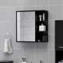 Armario de espejo de baño contrachapada negro 62,5x20,5x64 cm de vidaXL, Tocadores de baño - Ref: Foro24-803309, Precio: 80,2...