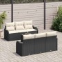 Conjunto de sofá de jardín 7 pcs Negro 55 x 55 x 37 cm