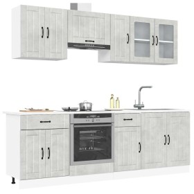 Mueble cocina Kalmar gris hormigón 8 pzas madera contrachapada von , Küchenschränke - Ref: Foro24-3314835, Preis: 541,08 €, R...