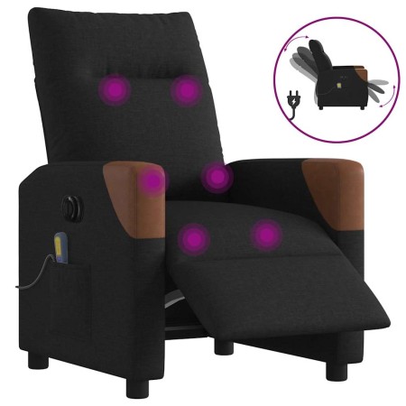 Sillón reclinable de masaje eléctrico tela negro von , Sessel - Ref: Foro24-3324000, Preis: 253,41 €, Rabatt: %
