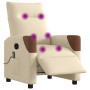 Sillón reclinable de masaje eléctrico tela color crema by , Armchairs - Ref: Foro24-3324002, Price: 236,13 €, Discount: %