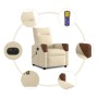 Sillón reclinable de masaje eléctrico tela color crema by , Armchairs - Ref: Foro24-3324002, Price: 236,13 €, Discount: %