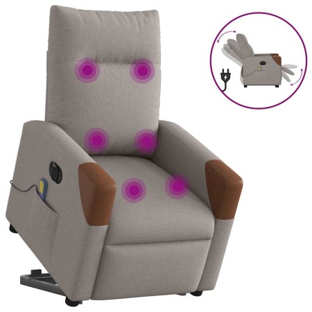 Sillón de masaje eléctrico reclinable elevable tela taupé by , Armchairs - Ref: Foro24-3324035, Price: 329,94 €, Discount: %