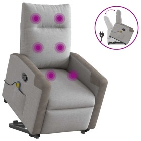 Sillón de masaje reclinable de pie de tela gris nube by , Armchairs - Ref: Foro24-3324094, Price: 270,08 €, Discount: %