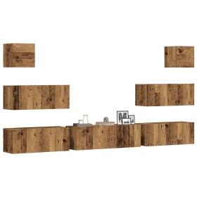 Conjunto de mueble de TV 7 piezas montado la pared madera vieja von , TV-Möbel - Ref: Foro24-3329019, Preis: 264,49 €, Rabatt: %