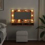 Mueble con espejo y LED madera vieja 90x31,5x62 cm de , Tocadores de baño - Ref: Foro24-857005, Precio: 83,20 €, Descuento: %