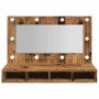 Mueble con espejo y LED madera vieja 90x31,5x62 cm de , Tocadores de baño - Ref: Foro24-857005, Precio: 83,20 €, Descuento: %