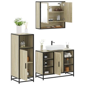 Set de muebles de baño 3 pzas madera contrachapada roble Sonoma von , Badezimmermöbel - Ref: Foro24-3301001, Preis: 212,14 €,...