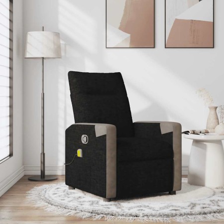 Sillón reclinable de masaje de tela negro by , Armchairs - Ref: Foro24-4104846, Price: 205,55 €, Discount: %
