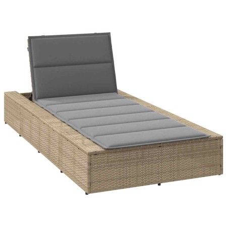 Tumbona con cojín flotante ratán sintético beige by , Loungers - Ref: Foro24-4104205, Price: 224,83 €, Discount: %