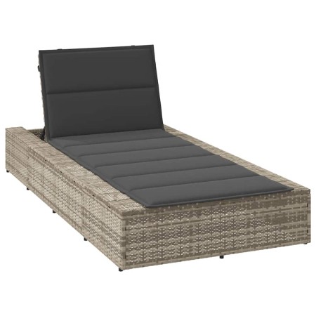 Tumbona con cojín flotante ratán sintético gris by , Loungers - Ref: Foro24-4104207, Price: 227,41 €, Discount: %