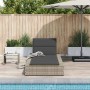 Tumbona con cojín flotante ratán sintético gris by , Loungers - Ref: Foro24-4104207, Price: 227,41 €, Discount: %