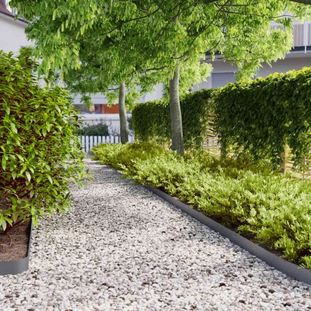 Bordes césped 50 uds antracita 10x103 cm acero laminado frío von , Garteneinfassung und Einfassung - Ref: Foro24-860138, Prei...