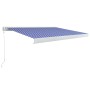 Blau-weiße manuelle Rollenmarkise 350x250 cm von vidaXL, Markisen - Ref: Foro24-3052671, Preis: 821,88 €, Rabatt: %