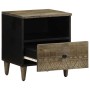 Mesita de noche de madera maciza de mango gris claro 40x33x46cm de , Mesitas de noche - Ref: Foro24-4017798, Precio: 61,49 €,...