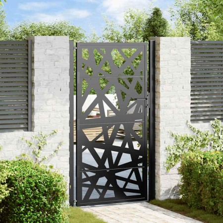 Puerta de jardín de acero negra diseño luminoso 105x180 cm de , Puertas de jardín - Ref: Foro24-4100952, Precio: 255,61 €