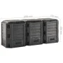 Compostador de jardín negro 1200 L de vidaXL, Compostadores - Ref: Foro24-312274, Precio: 183,98 €, Descuento: %