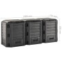 Compostador de jardín negro 1200 L de vidaXL, Compostadores - Ref: Foro24-312274, Precio: 172,00 €, Descuento: %