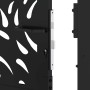 Puerta de jardín diseño llama acero negro 105x180 cm