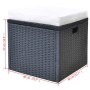 6-teiliges Garten-Essset und schwarze Kissen aus synthetischem Rattan von vidaXL, Gartensets - Ref: Foro24-42643, Preis: 623,...