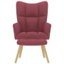 Sillón de relax con taburete tela rojo tinto by , Armchairs - Ref: Foro24-4016781, Price: 127,46 €, Discount: %