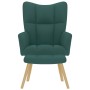 Sillón de relax con taburete tela verde oscuro by , Armchairs - Ref: Foro24-4016783, Price: 141,55 €, Discount: %