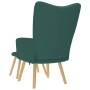 Sillón de relax con taburete tela verde oscuro by , Armchairs - Ref: Foro24-4016783, Price: 141,55 €, Discount: %