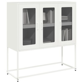 Aparador de acero laminado en frío blanco 100,5x39x107 cm by , Sideboards - Ref: Foro24-853409, Price: 135,36 €, Discount: %