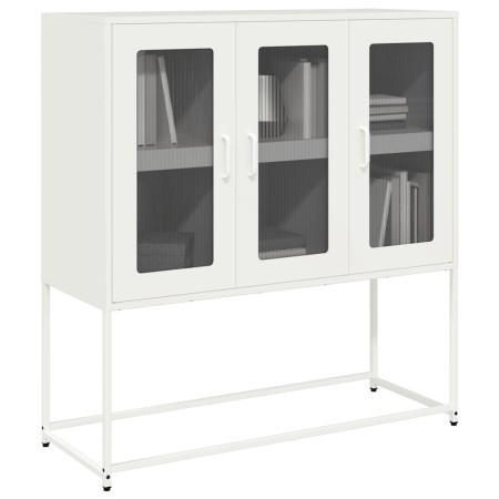 Aparador de acero laminado en frío blanco 100,5x39x107 cm by , Sideboards - Ref: Foro24-853409, Price: 135,36 €, Discount: %