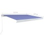 Blau-weiße manuelle Rollenmarkise 350x250 cm von vidaXL, Markisen - Ref: Foro24-3052671, Preis: 821,88 €, Rabatt: %
