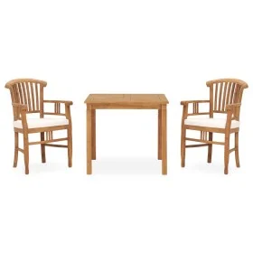 3-piece garden dining set with solid teak wood and cushions by vidaXL, Garden sets - Ref: Foro24-3060010, Price: 458,01 €, Di...