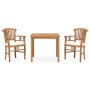 3-piece garden dining set with solid teak wood and cushions by vidaXL, Garden sets - Ref: Foro24-3060010, Price: 457,25 €, Di...