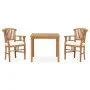 Set de comedor de jardín 3 pzas y cojines madera maciza de teca de vidaXL, Conjuntos de jardín - Ref: Foro24-3060010, Precio:...