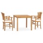 Garten Esstischgarnitur 3 Stück und Kissen massivem Teakholz von vidaXL, Gartensets - Ref: Foro24-3060010, Preis: 457,25 €, R...