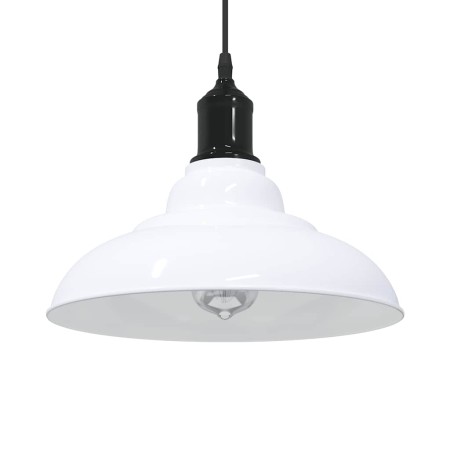 Lámpara colgante regulable altura E27 blanco brillante Ø 31cm by , Lamps - Ref: Foro24-4103442, Price: 32,28 €, Discount: %
