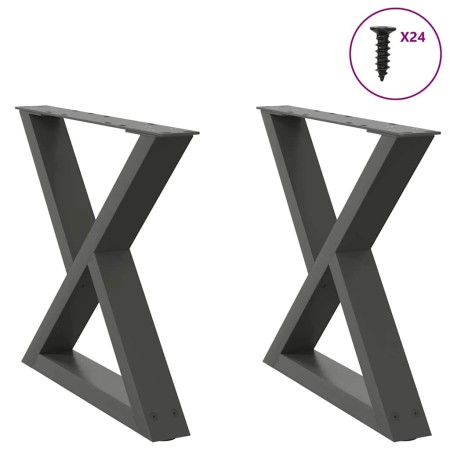 Patas para mesa de centro 2 uds acero antracita 60x(42-43,3) cm von , Tischbeine - Ref: Foro24-4012710, Preis: 84,65 €, Rabat...