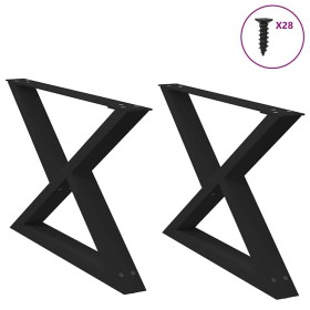 Patas para mesa de centro 2 uds acero negro 70x(42-43,3) cm von , Tischbeine - Ref: Foro24-4012712, Preis: 81,15 €, Rabatt: %