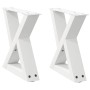 Patas para mesa de centro 2unidades acero blanco 40x(30-31,3)cm de , Patas para mesas - Ref: Foro24-4012681, Precio: 67,32 €,...