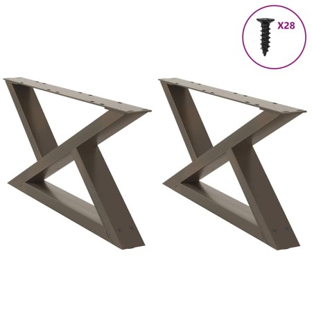 Patas para mesa centro 2 uds acero natural 70x(30-31,3)cm acero de , Patas para mesas - Ref: Foro24-4012695, Precio: 80,25 €,...