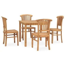 Conjunto de comedor para jardín 5 piezas madera maciza de teca by vidaXL, Garden sets - Ref: Foro24-3060015, Price: 658,86 €,...