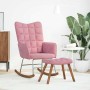Mecedora con taburete de terciopelo rosa by , Rocking chairs - Ref: Foro24-4016847, Price: 184,37 €, Discount: %