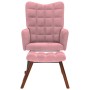 Mecedora con taburete de terciopelo rosa by , Rocking chairs - Ref: Foro24-4016847, Price: 184,37 €, Discount: %