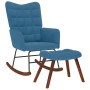 Mecedora con taburete de terciopelo azul by , Rocking chairs - Ref: Foro24-4016853, Price: 140,48 €, Discount: %