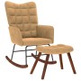 Mecedora con taburete de terciopelo marrón by , Rocking chairs - Ref: Foro24-4016851, Price: 140,53 €, Discount: %