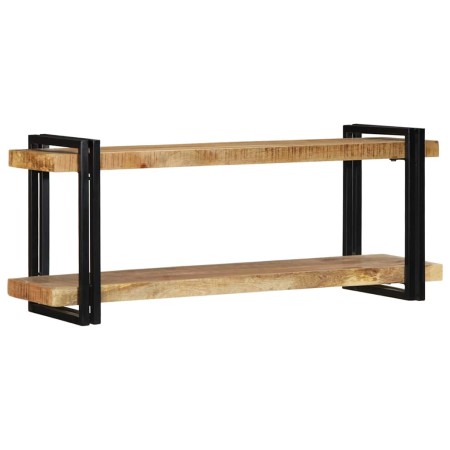 Estante de pared madera maciza de mango 110x33x45 cm by , CD and DVD storage - Ref: Foro24-4017488, Price: 145,68 €, Discount: %