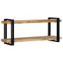 Estante de pared madera maciza de mango 110x33x45 cm by , CD and DVD storage - Ref: Foro24-4017488, Price: 145,68 €, Discount: %