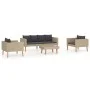 4-piece garden furniture set and beige synthetic rattan cushions by vidaXL, Garden sets - Ref: Foro24-3059328, Price: 481,86 ...