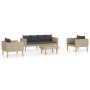 4-teiliges Gartenmöbel-Set und beige synthetische Rattankissen von vidaXL, Gartensets - Ref: Foro24-3059328, Preis: 469,15 €,...