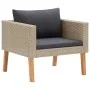 4-piece garden furniture set and beige synthetic rattan cushions by vidaXL, Garden sets - Ref: Foro24-3059328, Price: 481,86 ...