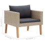 4-teiliges Gartenmöbel-Set und beige synthetische Rattankissen von vidaXL, Gartensets - Ref: Foro24-3059328, Preis: 469,15 €,...